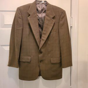 Men's Joseph Abboud II Brown Olive Windowpane Plaid 2-Button 38 Blazer Jacket